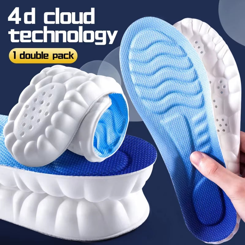 Walksy - 4D Cloud Technology Sports Insoles with PU Sole for Enhanced Comfort and Shock Absorption in Athletic Footwear